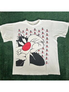 Vintage 90s Looney Tunes Sylvester Cat T-Shirt Cartoon Tee